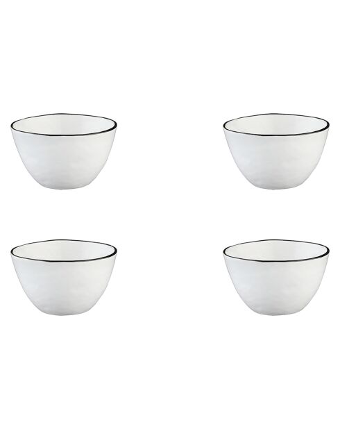 4 Bols en Grès Pure blanc neige  - 28 Pièces
