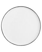 4 Assiettes en Grès Pure blanc neige -  D.21 cm
