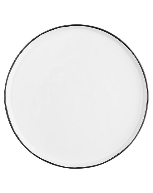4 Assiettes en Grès Pure blanc neige -  D.21 cm