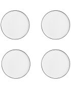 4 Assiettes en Grès Pure blanc neige -  D.21 cm