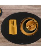 6 Sous-verres ronds noirs -  D.10 cm