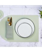 6 Sous-verres ronds réversibles rose/vert -  D.10 cm