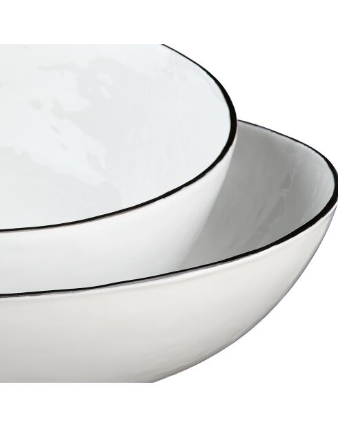 2 Obstkörbe aus reinem Steinzeug in Schneewittchen, 40,5 x 17 x 41,5 cm