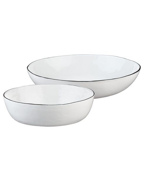 2 Obstkörbe aus reinem Steinzeug in Schneewittchen, 40,5 x 17 x 41,5 cm