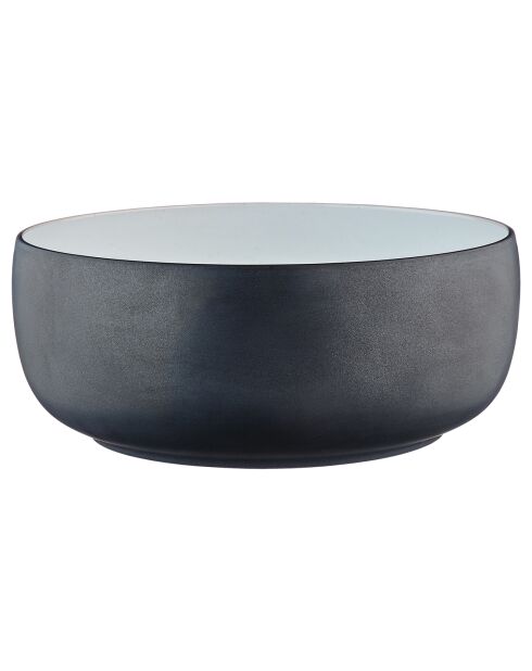 2 Saladiers en Grès Gourmet blanc granité/noir onyx -  40.5x40.5x20.5 cm