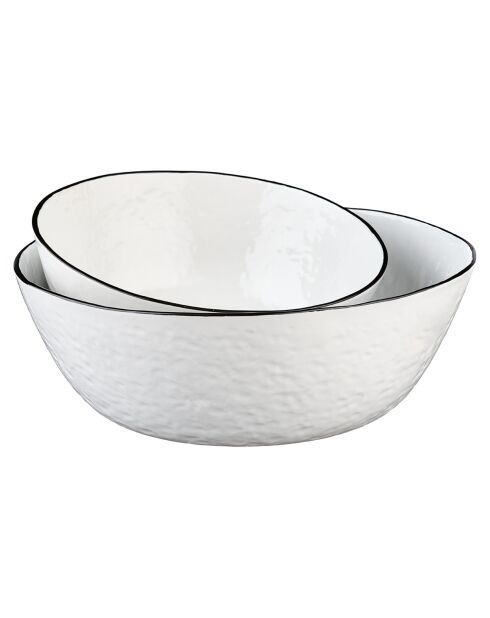 2 insalatiere bianche come la neve in gres puro - 38x16,5x39 cm