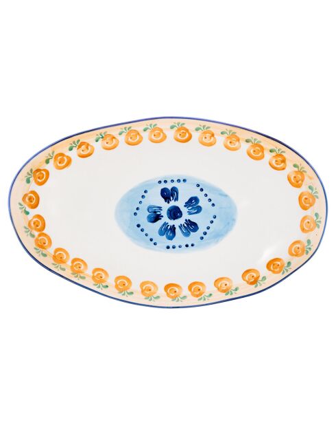 2 vassoi da servizio in porcellana Napoli multicolore - 36,5x22x3 cm