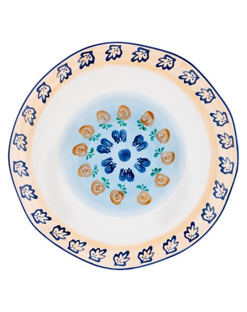 2 vassoi da servizio in porcellana Napoli multicolore - 30x30x2,8 cm