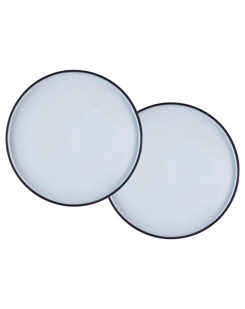 2 vassoi da servizio gourmet in granito/onice nero in arenaria - 33x33x3 cm