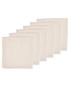 6 Serviettes de table blanc crème -  40x40 cm
