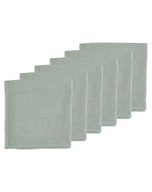6 Serviettes de table vert pâle -  40x40 cm