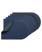 6 Sets de table rectangovales réversibles bleu/gris -  44.5x30x0.18 cm