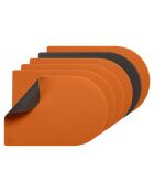 6 Sets de table rectangovales réversibles orange/chocolat -  44.5x30x0.18 cm