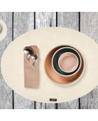 6 Sets de table ovales beiges -  45x33x0.3 cm