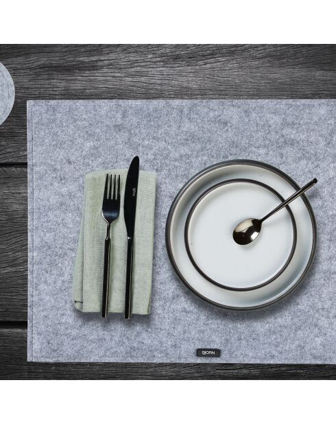 6 Sets de table rectangulaires gris -  45x33x0.3 cm