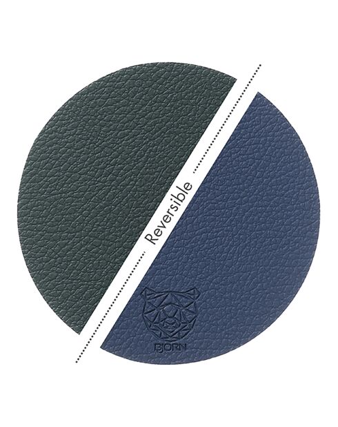 6 sottobicchieri rotondi reversibili blu/grigi - D.10 cm