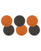 6 sottobicchieri rotondi reversibili arancione/cioccolato - D.10 cm