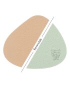 6 Sous-verres curves réversibles rose/vert -  13x11x0.18 cm