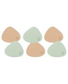 6 Sous-verres curves réversibles rose/vert -  13x11x0.18 cm