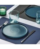 6 Sets de table rectangulaires réversibles bleu/gris -  44.5x30x0.18 cm