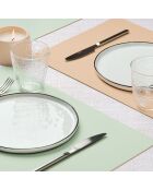 6 tovagliette rettangolari reversibili rosa/verde - 44,5x30x0,18 cm