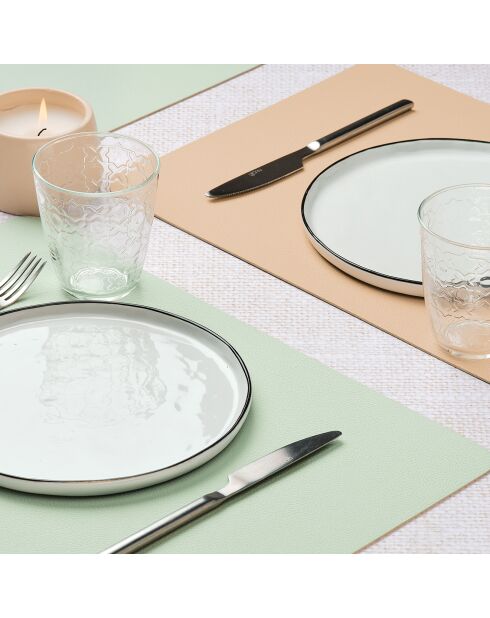 6 tovagliette rettangolari reversibili rosa/verde - 44,5x30x0,18 cm