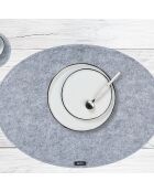 6 Sets de table ovales gris -  45x33x0.3 cm