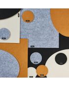 6 Sets de table ovales gris -  45x33x0.3 cm