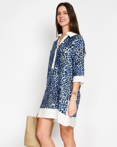 Robe en Lin mélangé Jade bleu jeans