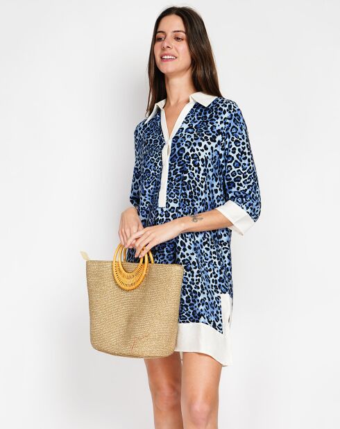 Robe en Lin mélangé Jade bleu jeans