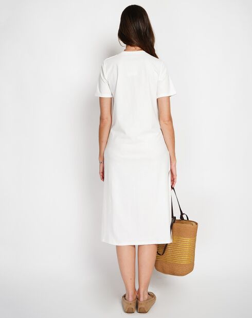 Robe en Lin mélangé Rose blanc casse