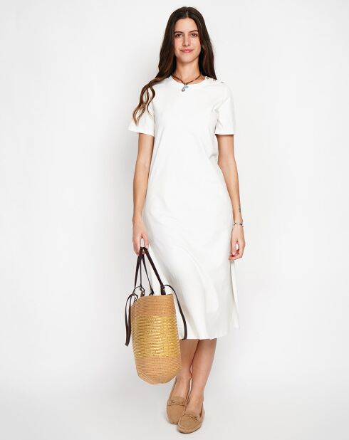 Robe en Lin mélangé Rose blanc casse