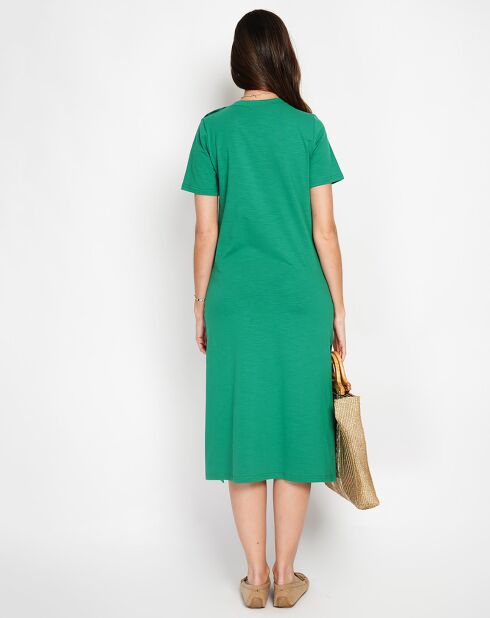 Robe en Lin mélangé Rose emeraude