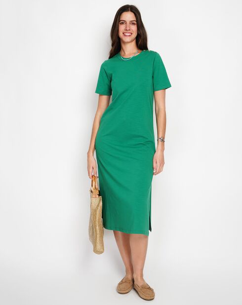 Robe en Lin mélangé Rose emeraude