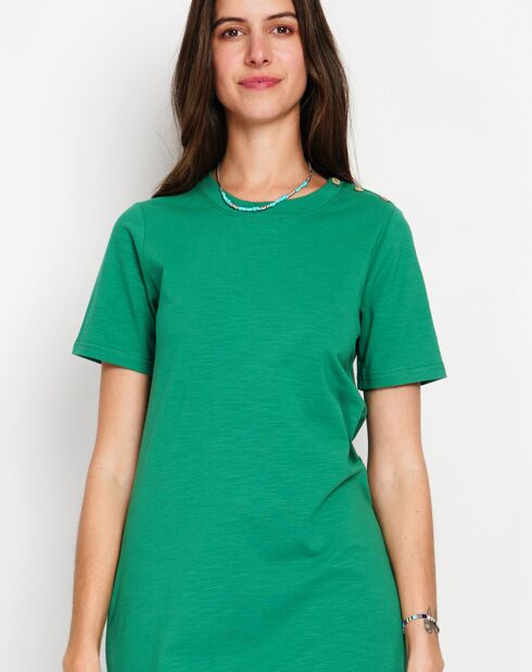 Robe en Lin mélangé Rose emeraude