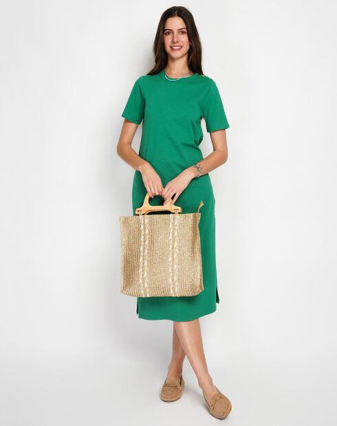 Robe en Lin mélangé Rose emeraude