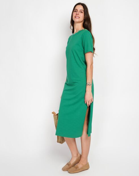 Robe en Lin mélangé Rose emeraude