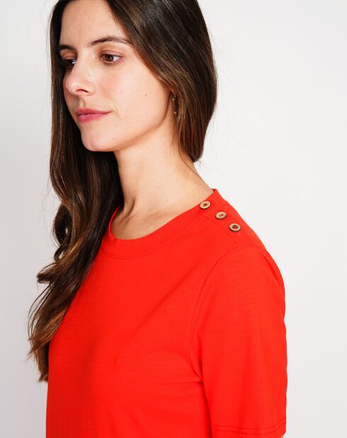 Robe en Lin mélangé Rose rouge