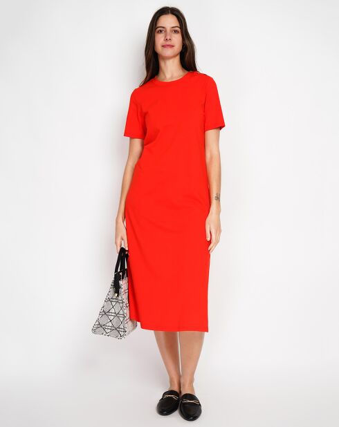 Robe en Lin mélangé Rose rouge