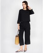 Ensemble Top & Pantalon en Lin mélangé noir
