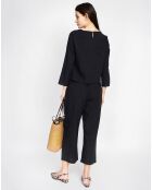 Ensemble Top & Pantalon en Lin mélangé noir