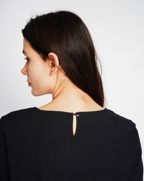 Ensemble Top & Pantalon en Lin mélangé noir