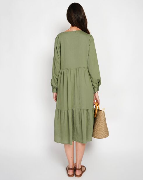 Robe en Lin mélangé Juliette kaki claire