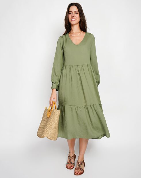 Robe en Lin mélangé Juliette kaki claire
