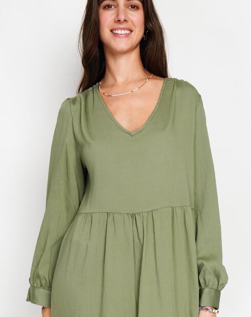 Robe en Lin mélangé Juliette kaki claire