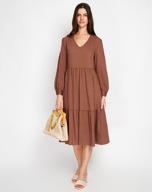 Robe en Lin mélangé Juliette marron