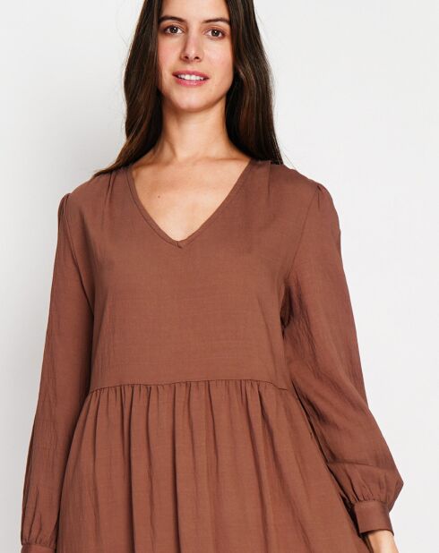 Robe en Lin mélangé Juliette marron