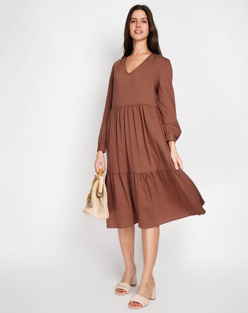 Robe en Lin mélangé Juliette marron