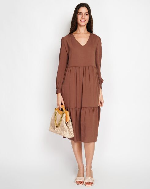 Robe en Lin mélangé Juliette marron