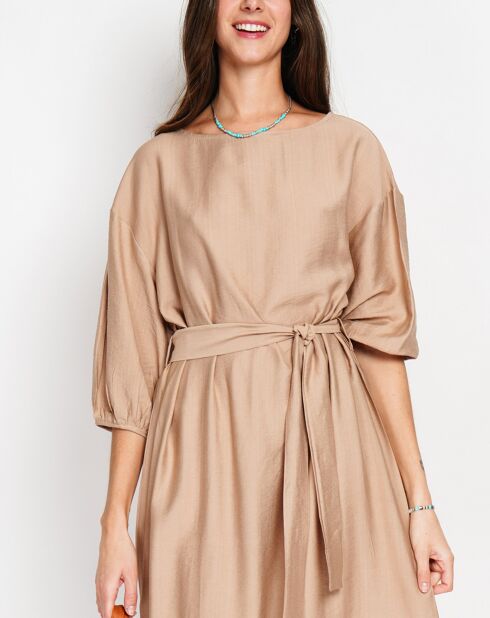 Robe en Lin mélangé Julie camel
